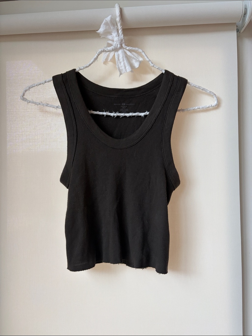 Brandy Melville Brown Ribbed Cropped Tank Top